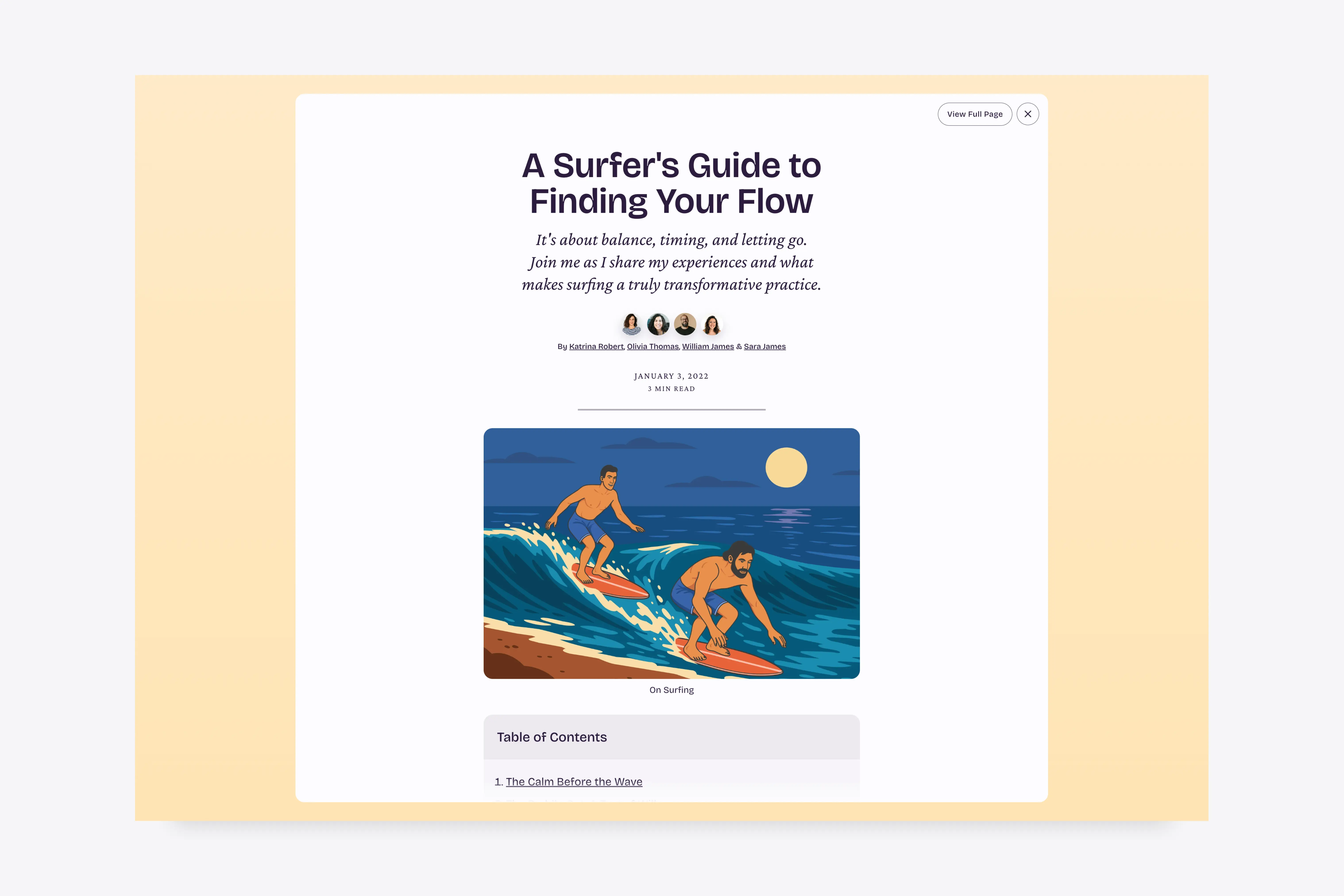 Article open in the Marsa Ghost theme post modal