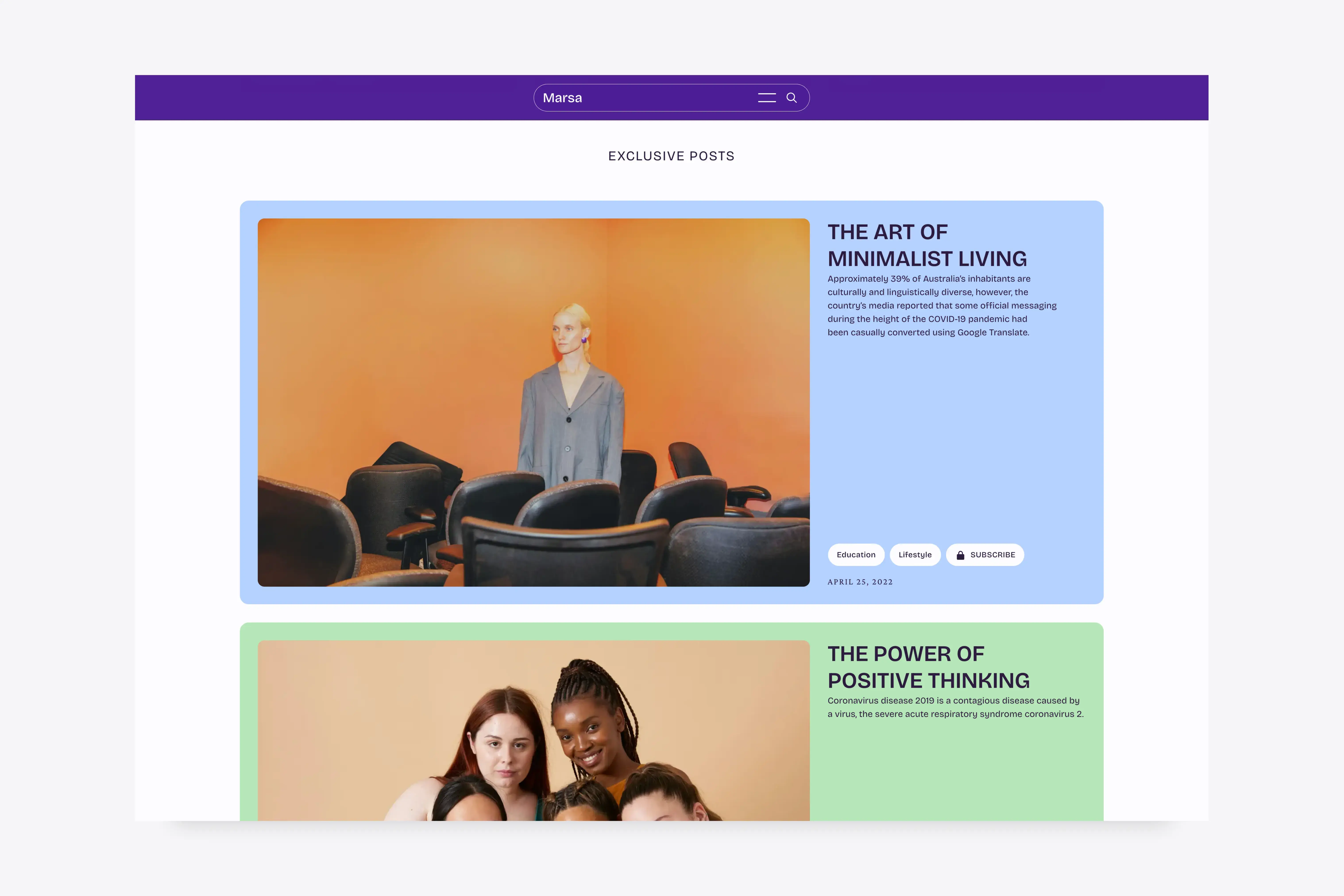 Members-only stories on the Marsa Ghost theme homepage