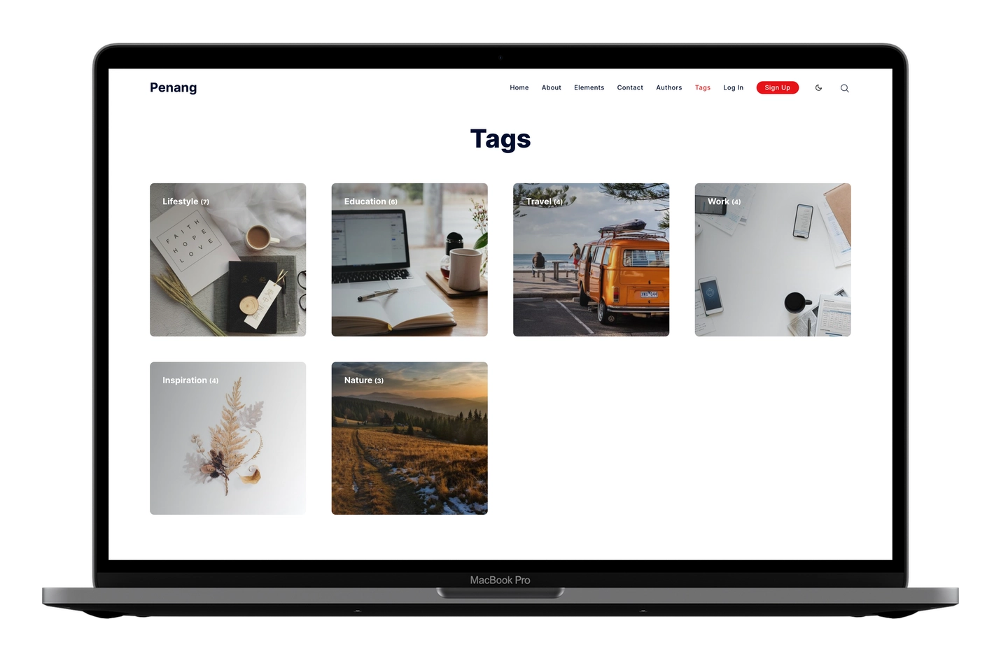 Penang Ghost theme tags directory with topic images and post counts