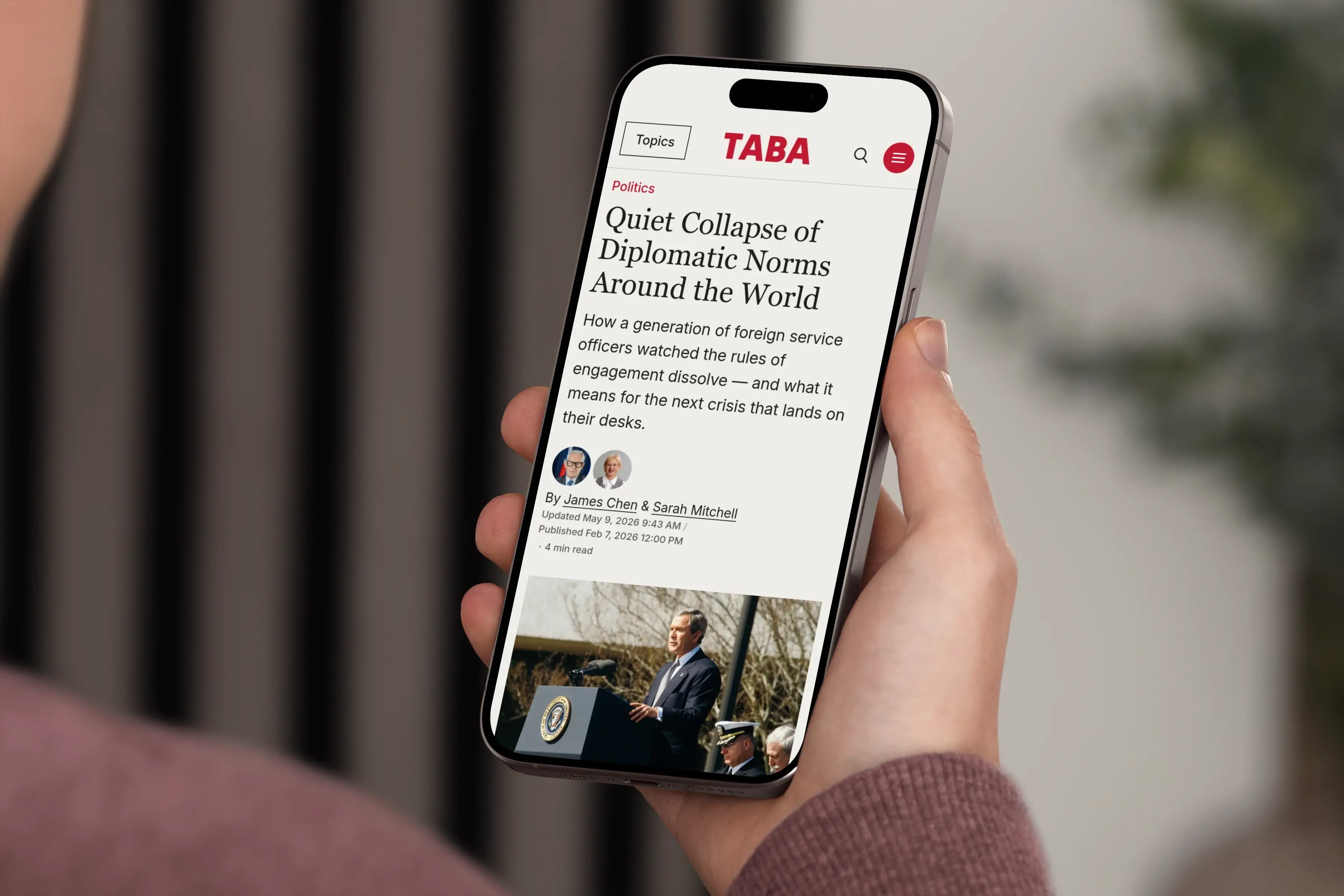 Taba Ghost Theme responsive mobile design with homepage, navigation, and article views