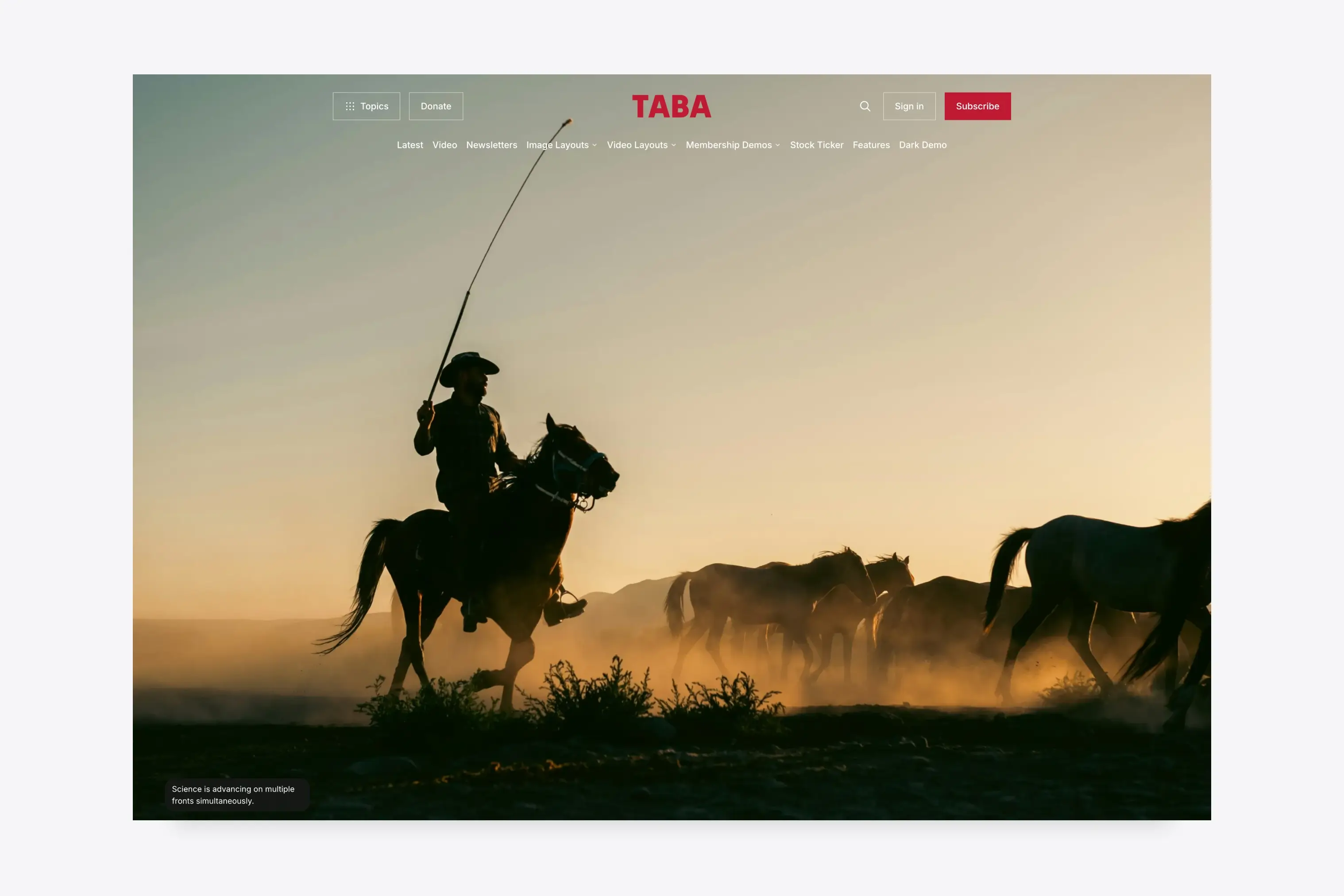 Taba Ghost Theme Image Background layout