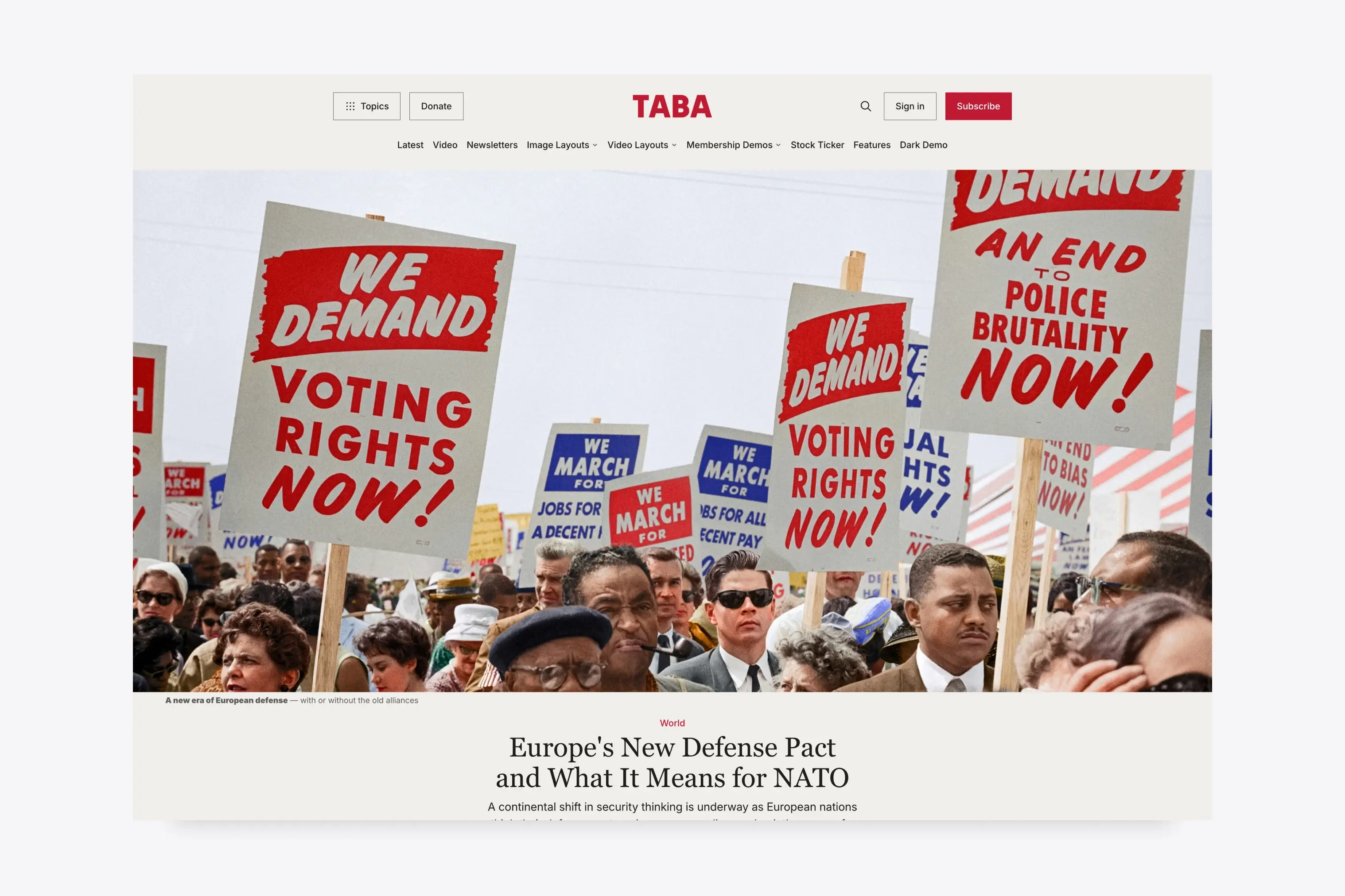 Taba Ghost Theme Image Banner layout