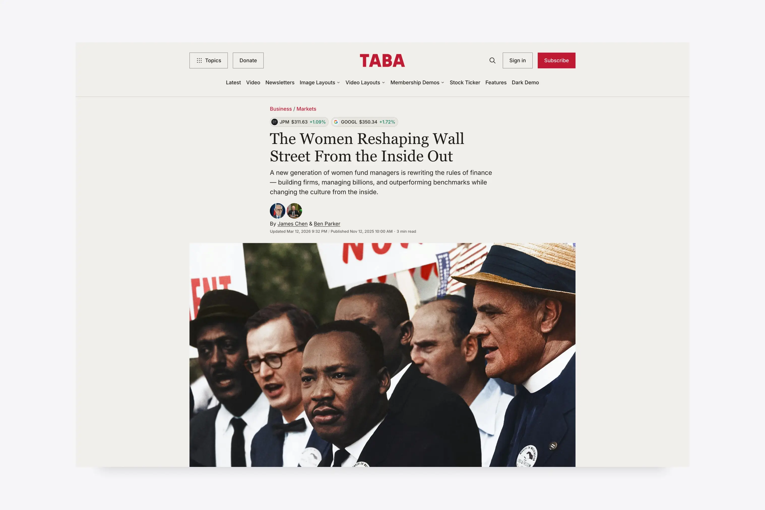 Taba Ghost Theme Image Wide layout